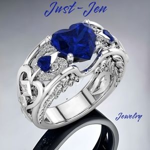 Blue Heart 💙 Zircon Eternity Band with Beautiful Design